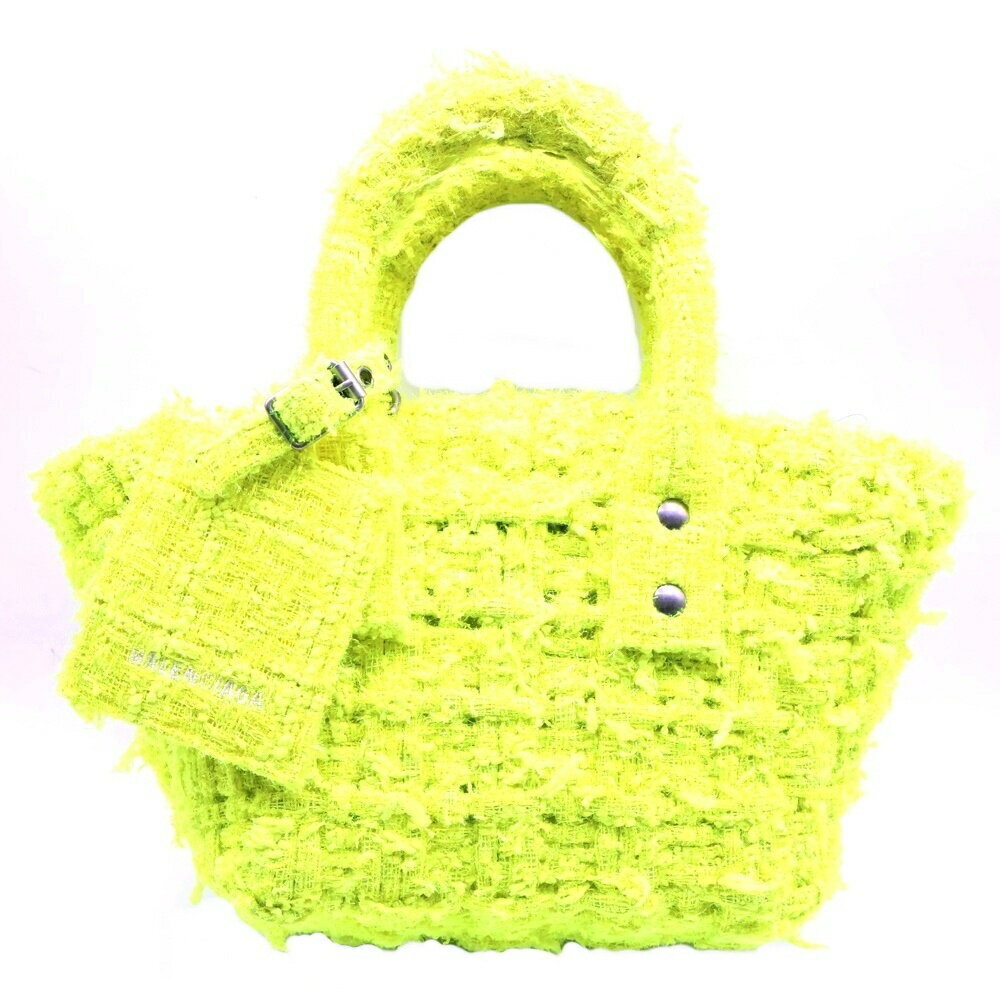 BALENCIAGA Bistro XXS Handbag Shoulder Bag Yellow Tweed